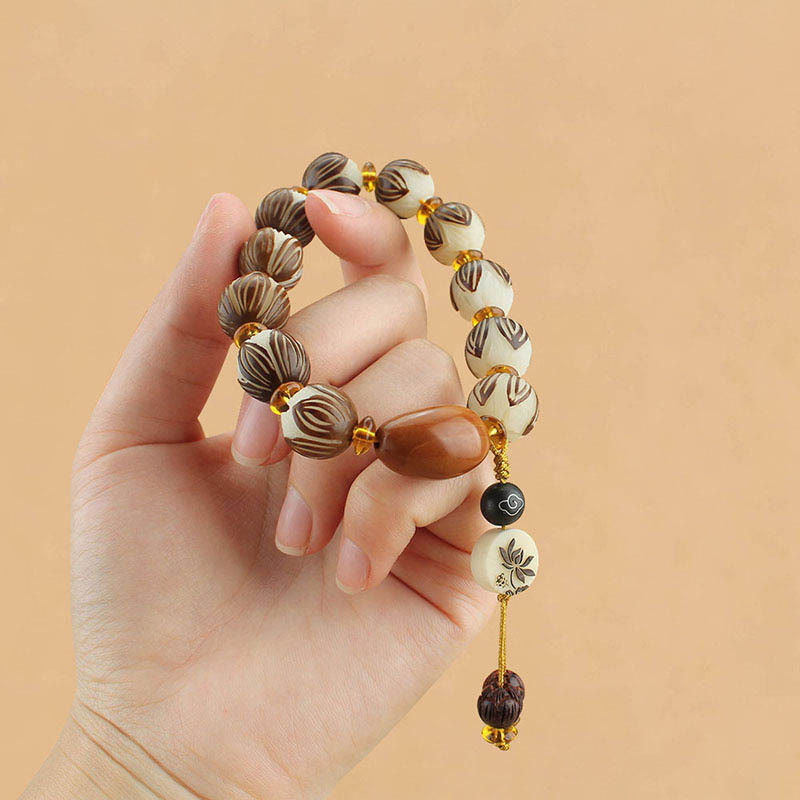 Fortune Jewel Tibetan Mala White Bodhi Seed Peace Bracelet