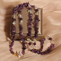 Fortune Jewel Butterfly Flower Amethyst Strawberry Quartz Balance Necklace Pendant