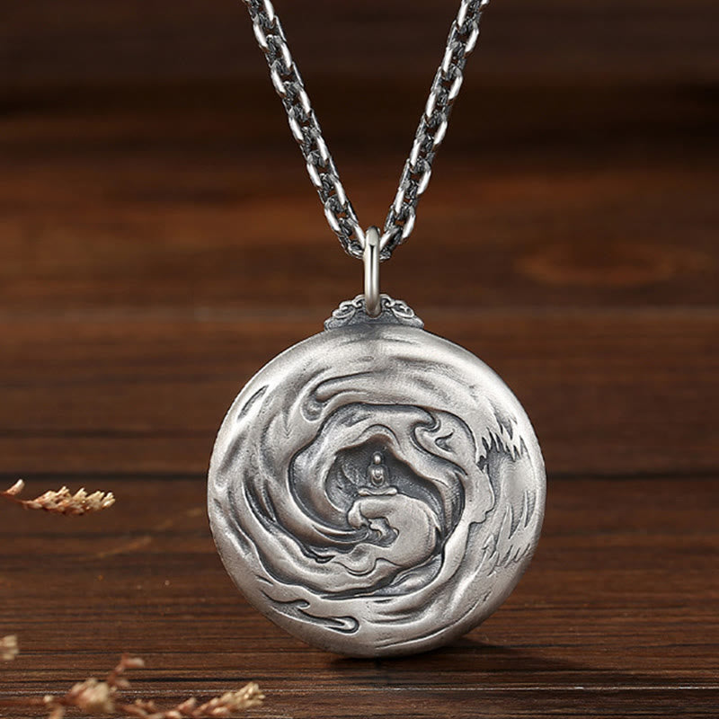 Fortune Jewel Copper Buddha Demon Pattern Compassion Pendant Necklace
