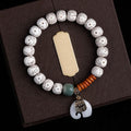 Fortune Jewel Hand PolishedStar Moon Bodhi Seed Elephant Pattern Inner Peace Bracelet