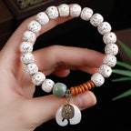 Fortune Jewel Hand PolishedStar Moon Bodhi Seed Elephant Pattern Inner Peace Bracelet
