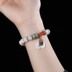 Fortune Jewel Hand PolishedStar Moon Bodhi Seed Elephant Pattern Inner Peace Bracelet