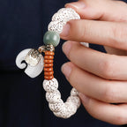Fortune Jewel Hand PolishedStar Moon Bodhi Seed Elephant Pattern Inner Peace Bracelet