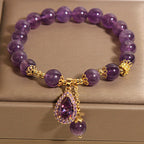Fortune Jewel Natural Amethyst Water Drop Balance Bracelet
