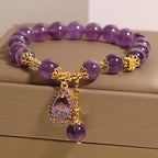 Fortune Jewel Natural Amethyst Water Drop Balance Bracelet