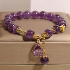 Fortune Jewel Natural Amethyst Water Drop Balance Bracelet