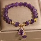 Fortune Jewel Natural Amethyst Water Drop Balance Bracelet