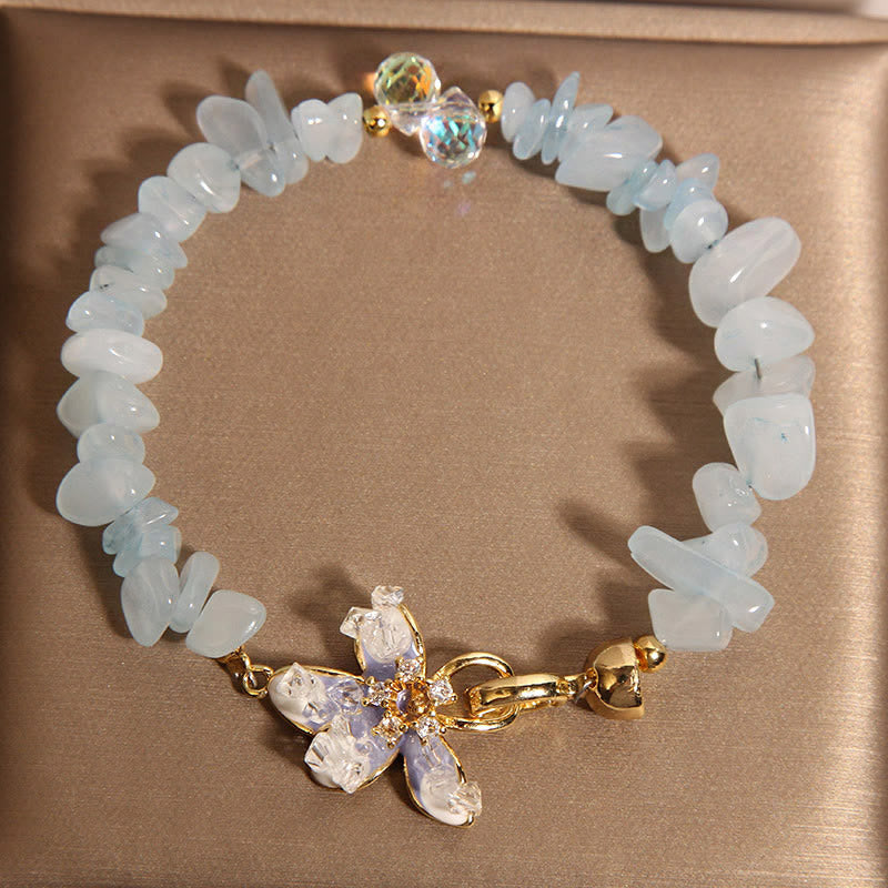 Fortune Jewel Natural Irregular Gravel Amethyst Blue Crystal Wisteria Balance Bracelet