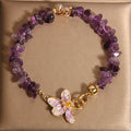 Fortune Jewel Natural Irregular Gravel Amethyst Blue Crystal Wisteria Balance Bracelet