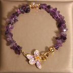 Fortune Jewel Natural Irregular Gravel Amethyst Blue Crystal Wisteria Balance Bracelet