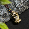 Fortune Jewel Gold Sheen Obsidian PiXiu Wealth Rope Necklace Pendant