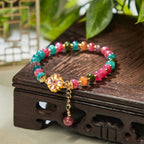 Fortune Jewel Tourmaline Four Leaf Clover Flower Love Bracelet
