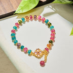 Fortune Jewel Tourmaline Four Leaf Clover Flower Love Bracelet