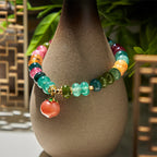 Fortune Jewel Tourmaline Yanyuan Agate Peach Positive Bracelet