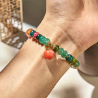 Fortune Jewel Tourmaline Yanyuan Agate Peach Positive Bracelet