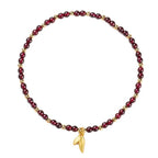 Fortune Jewel Natural 4mm Garnet Copper Gold Plated Calm Anklet