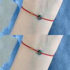 Fortune Jewel Peace Buckle Copper Coins Jade Red String Connection Bracelet Anklet