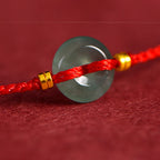 Fortune Jewel Peace Buckle Copper Coins Jade Red String Connection Bracelet Anklet