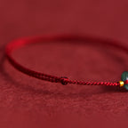 Fortune Jewel Peace Buckle Copper Coins Jade Red String Connection Bracelet Anklet