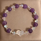Fortune Jewel Heart Amethyst White Agate Balance Bracelet