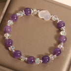 Fortune Jewel Heart Amethyst White Agate Balance Bracelet