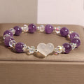 Fortune Jewel Heart Amethyst White Agate Balance Bracelet