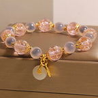 Fortune Jewel Fu Character Peace Buckle Liuli Candy Agate Healing Bracelet