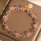 Fortune Jewel Fu Character Peace Buckle Liuli Candy Agate Healing Bracelet