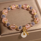 Fortune Jewel Fu Character Peace Buckle Liuli Candy Agate Healing Bracelet