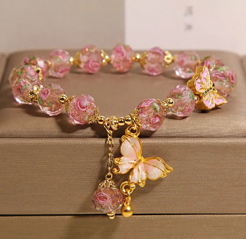 Buddha Stones "Hoping for Love and Transformation" Butterfly Bracelet Includes Gift Message Card Fortune Jewel