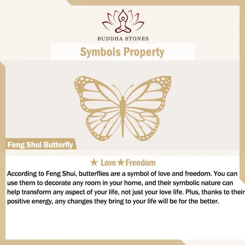 Buddha Stones "Hoping for Love and Transformation" Butterfly Bracelet Includes Gift Message Card Fortune Jewel