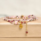 Fortune Jewel 2.5 mm Irregular Beads Colored Tourmaline Coin Wisdom Bracelet
