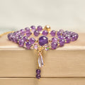 Fortune Jewel Natural Amethyst Beads Balance Multi-layer Bracelet