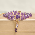 Fortune Jewel Natural Amethyst Beads Balance Multi-layer Bracelet