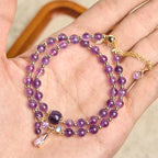 Fortune Jewel Natural Amethyst Beads Balance Multi-layer Bracelet