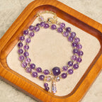 Fortune Jewel Natural Amethyst Beads Balance Multi-layer Bracelet