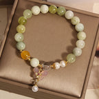 Fortune Jewel Natural Butterfly Serpentine Jade Yanyuan Agate Luck Bracelet