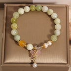Fortune Jewel Natural Butterfly Serpentine Jade Yanyuan Agate Luck Bracelet