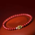 Fortune Jewel Gourd Pearl Cinnabar Blessing Beads Bracelet