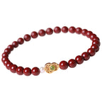 Fortune Jewel Gourd Pearl Cinnabar Blessing Beads Bracelet