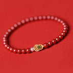 Fortune Jewel Gourd Pearl Cinnabar Blessing Beads Bracelet