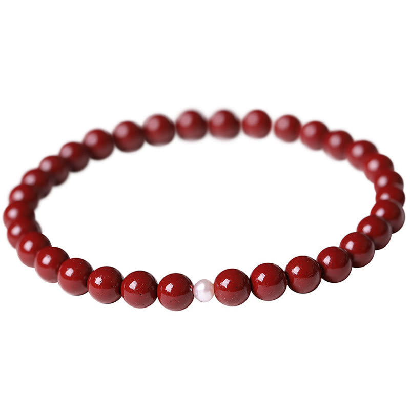 Fortune Jewel Gourd Pearl Cinnabar Blessing Beads Bracelet
