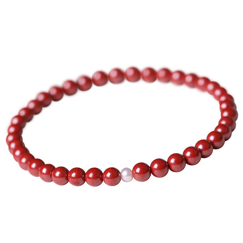 Fortune Jewel Gourd Pearl Cinnabar Blessing Beads Bracelet
