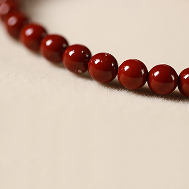 Fortune Jewel Natural Cinnabar Pink Crystal Strawberry Quartz Lucky Koi Fish Blessing Bracelet