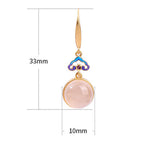 Fortune Jewel 925 Sterling Silver Posts Natural Chalcedony Gold-plated Harmony Earrings