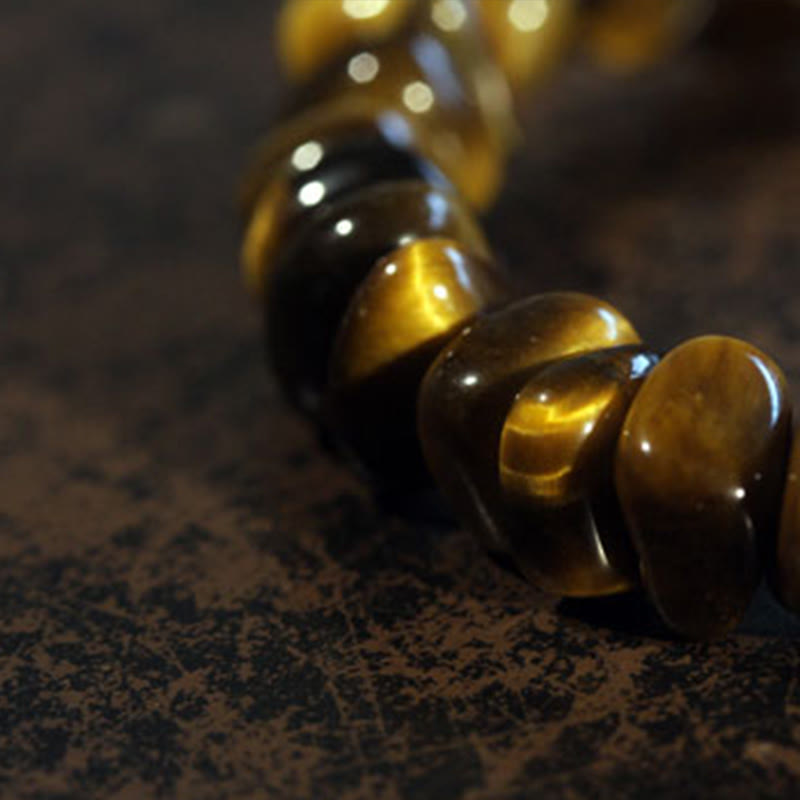 Fortune Jewel Tiger Eye Irregular Blocks Courage Bracelet