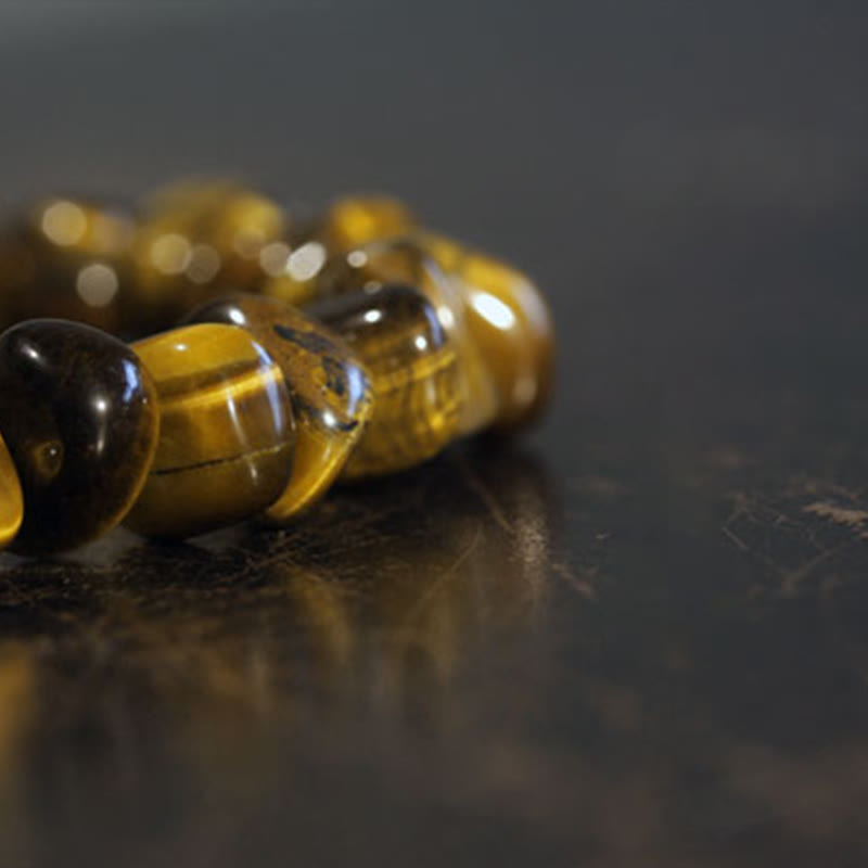 Fortune Jewel Tiger Eye Irregular Blocks Courage Bracelet