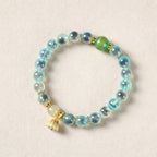 Fortune Jewel Natural Colorful Candy Agate Golden Lotus Pod Healing Bracelet