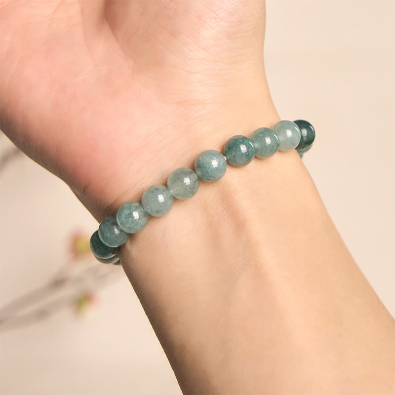 Fortune Jewel Blue Jade Peace Buckle Pearl Beads Prosperity Bracelet