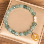 Fortune Jewel Blue Jade Peace Buckle Pearl Beads Prosperity Bracelet